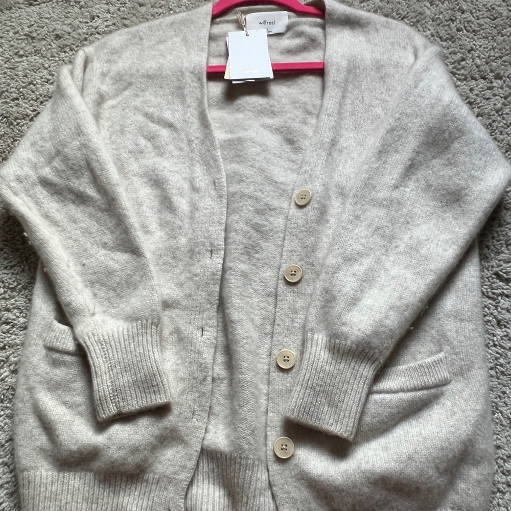 Wilfred aritzia cashmere cardigan sweater